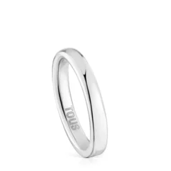 Anel aliança de casamento em ouro branco 3 mm TOUS Alianças