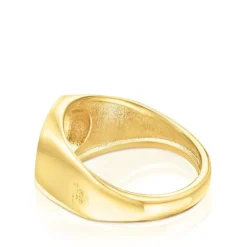 Anel carimbo em ouro Oursin