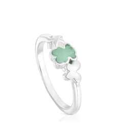 Anel em prata e amazonite urso Bold Motif
