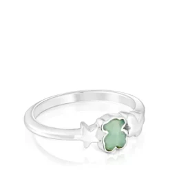 Anel em prata e amazonite urso Bold Motif