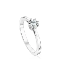 Anel Les Classiques rosácea pequena em Ouro branco e Diamantes