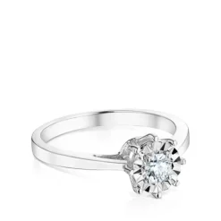 Anel Les Classiques rosácea grande em Ouro branco e Diamantes