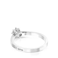 Anel Les Classiques rosácea pequena em Ouro branco e Diamantes