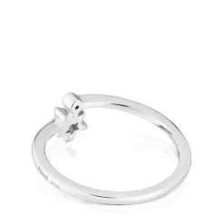 Anel pequeno estrela em ouro branco com diamantes TOUS Grain