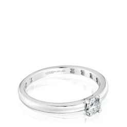 Anel solitário em platina com diamante corte brilhante criado em laboratório Les Classiques LGD