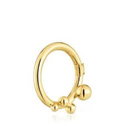 Argola grande banhada a ouro de 18 K sobre prata e detalhes Hold