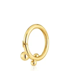 Argola grande banhada a ouro de 18 K sobre prata e detalhes Hold