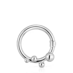 Argola grande em prata e detalhes Hold