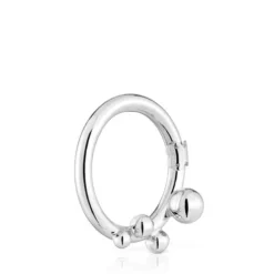 Argola grande em prata e detalhes Hold