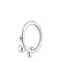 Argola grande em prata e detalhes Hold