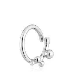 Argola grande em prata e detalhes Hold