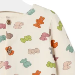 Babygrow de bebé com Ursos multicolor cor crua