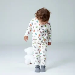 Babygrow de bebé com Ursos multicolor cor crua