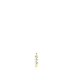 Brinco argola pequena tira em ouro e diamantes Les Classiques