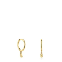 Brincos argola em ouro e motivo de urso Bold Bear