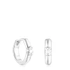 Brincos argola TOUS Basics urso em Prata