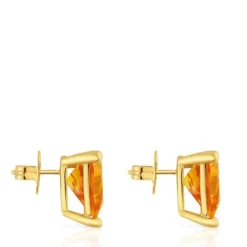 Brincos banhados a ouro de 18 K sobre prata e citrino criado em laboratório TOUS Color LGG
