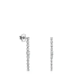 Brincos compridos Riviere em Ouro branco com Diamantes