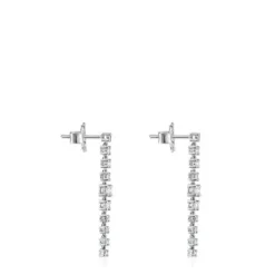 Brincos compridos Riviere em Ouro branco com Diamantes