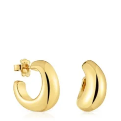 Brincos de argola banhados a ouro de 18 K sobre prata Galia Basics