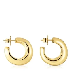 Brincos de argola banhados a ouro de 18 K sobre prata Galia Basics