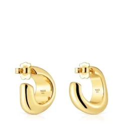 Brincos de argola banhados a ouro de 18 K sobre prata Galia Basics