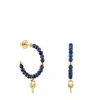 Brincos de argola com banho de ouro de 18 K sobre prata e sodalite TOUS MANIFESTO