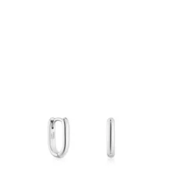 Brincos de argola curtos em prata 12 mm TOUS Basics