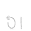 Brincos de argola curtos bolas em prata 15 mm TOUS Basics