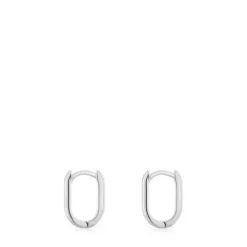 Brincos de argola curtos em prata 12 mm TOUS Basics