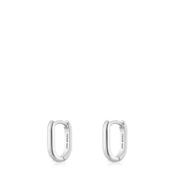 Brincos de argola curtos em prata 12 mm TOUS Basics