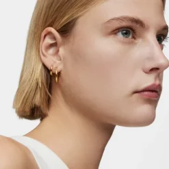 Brincos de argola curtos banhados a ouro de 18 K sobre prata 20 mm TOUS Basics