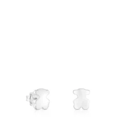 Brincos em prata urso Bold Motif