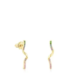 Brincos espiral em ouro e pedras preciosas TOUS St Tropez