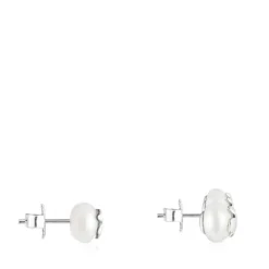 Brincos Icon Pearl em Prata e Pérola