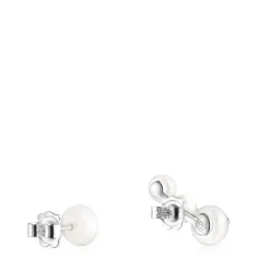 Brincos Icon Pearl em Prata e Pérola