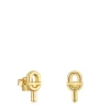 Brincos pequenos banhados a ouro de 18 K sobre prata 14 mm TOUS MANIFESTO