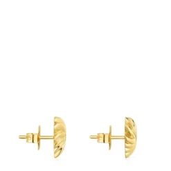Brincos pequenos banhados a ouro de 18 K sobre prata Galia