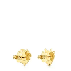 Brincos pequenos banhados a ouro de 18 K sobre prata Galia