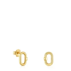 Brincos pequenos em ouro 10 mm Hold Oval