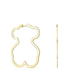 Brincos Silueta urso em Prata Vermeil