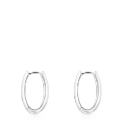 Brincos TOUS Basics oval em Prata