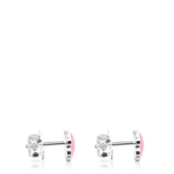 Brincos TOUS Color em Prata com Quartzo rosa