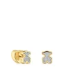 Brincos urso banhados a ouro de 18 K sobre prata e diamantes TOUS 1950