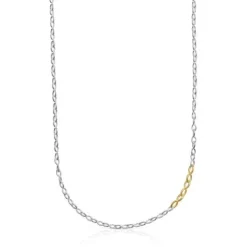 Colar Bent em prata e prata vermeil