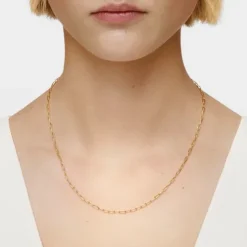 Colar curto banhado a ouro 18 K sobre prata Hold Oval