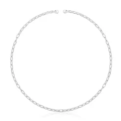 Colar curto em prata Hold Oval