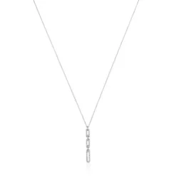 Colar curto oval em ouro branco com diamantes Les Classiques