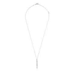 Colar curto oval em ouro branco com diamantes Les Classiques