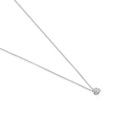 Colar curto rosácea em ouro branco e diamantes 0,10 ct Les Classiques